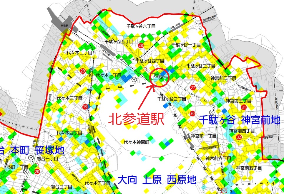 渋谷区浸水ハザードマップ